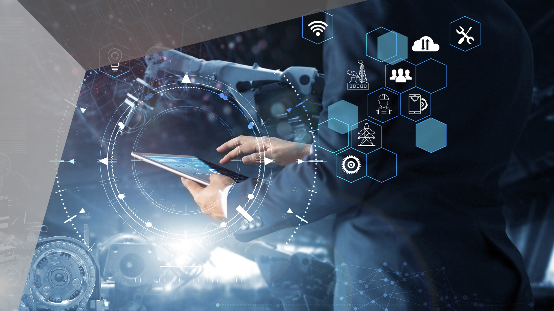 Ilustração abstrata de automação e tecnologia (verifique o caminho da imagem)